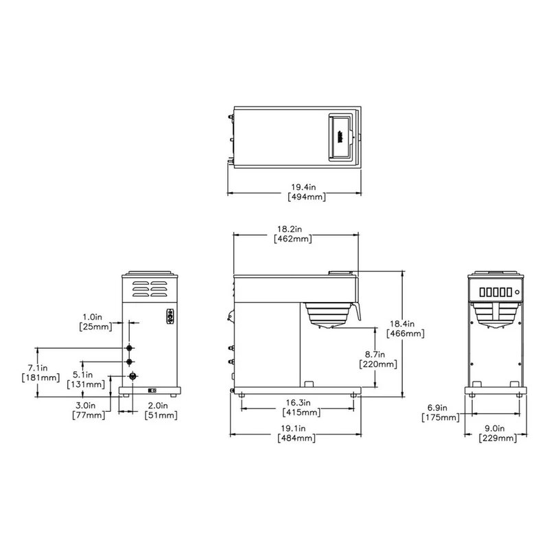 Bunn CW15-TC — Système de carafe isotherme compact, sans plomberie