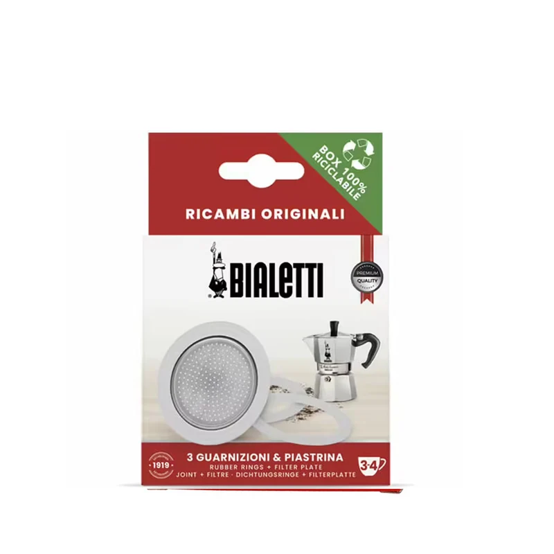 Set 1 filtre et 3 Joints Cafetière Italienne 3-4 Tasses | Bialetti