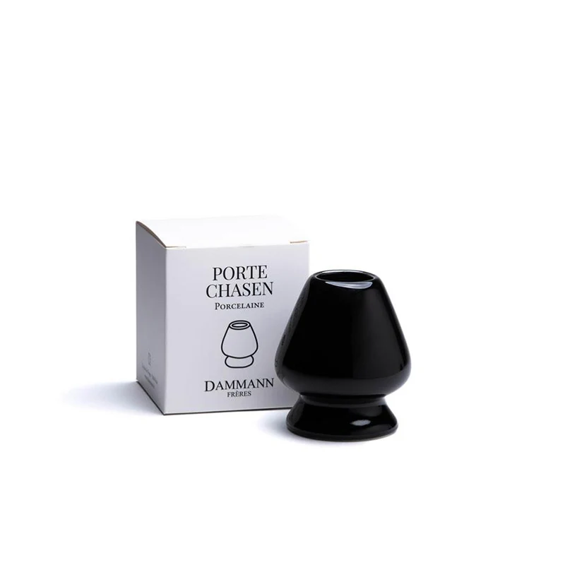 Repose Fouet à Matcha en Porcelaine Noir Chasen | Dammann Frères