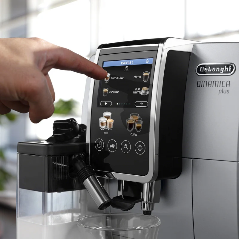 DeLonghi Dinamica Plus : machine à espresso automatique, système LatteCrema, écran tactile 3,5 po