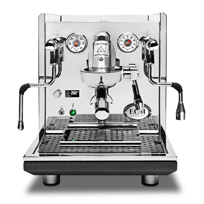 ECM Synchronika II — Machine à espresso double chaudière, pompe rotative, groupe E61, OLED