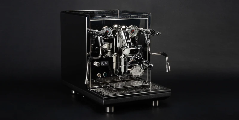 ECM Synchronika II — Machine à espresso double chaudière, pompe rotative, groupe E61, OLED