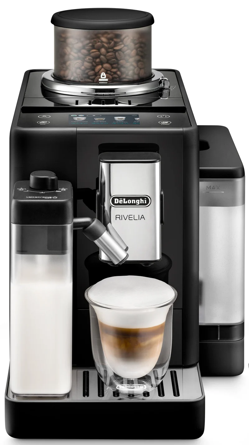 DeLonghi Rivelia – Machine à espresso automatique avec double trémie Bean Switch (250 g x2)
