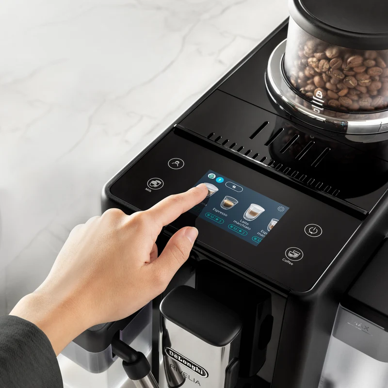 DeLonghi Rivelia – Machine à espresso automatique avec double trémie Bean Switch (250 g x2)