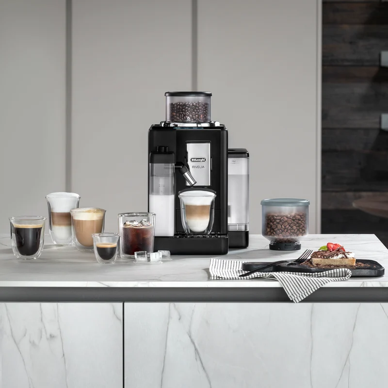 DeLonghi Rivelia – Machine à espresso automatique avec double trémie Bean Switch (250 g x2)
