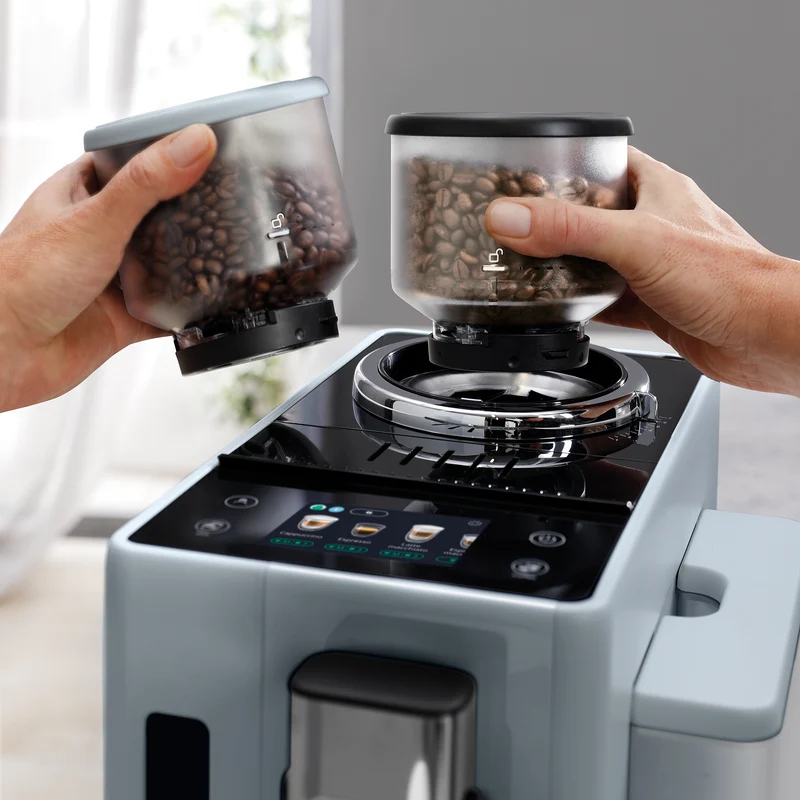 DeLonghi Rivelia – Machine à espresso automatique avec double trémie Bean Switch (250 g x2)