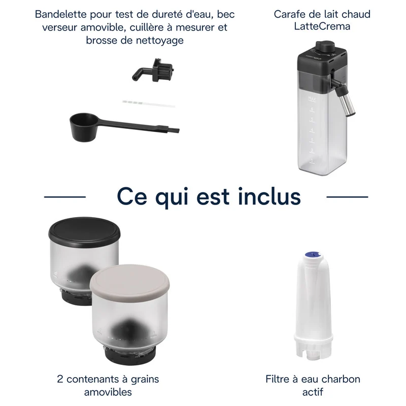 DeLonghi Rivelia – Machine à espresso automatique avec double trémie Bean Switch (250 g x2)
