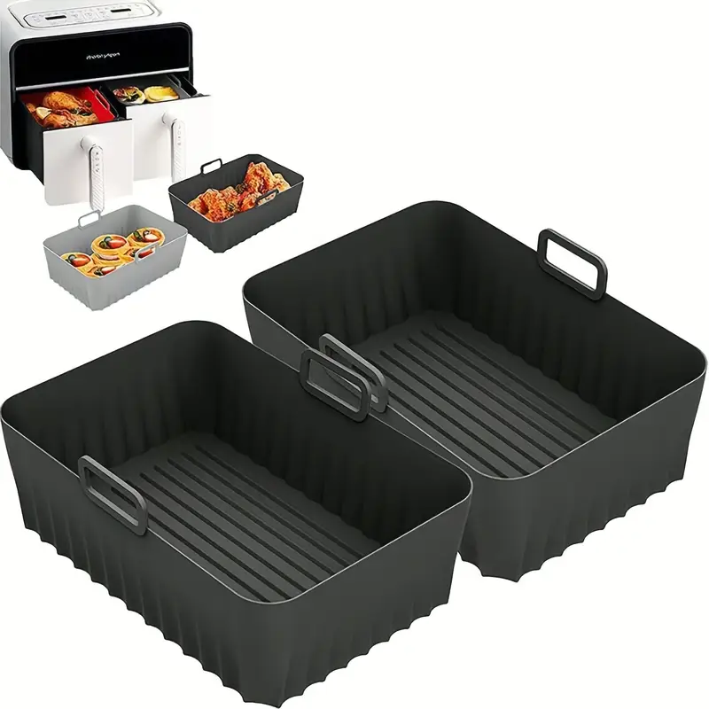 Reusable Silicone Rectangle Air Fryer Pot