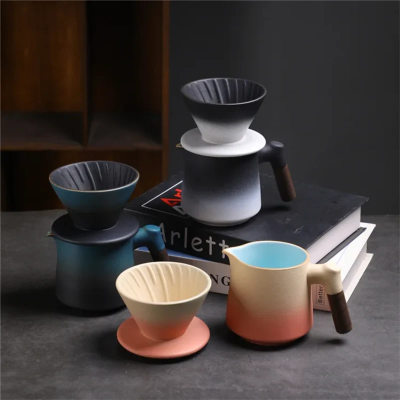 Barista Space | Ceramic Dripper Set Mixed Color – 420ml (Assorted)
