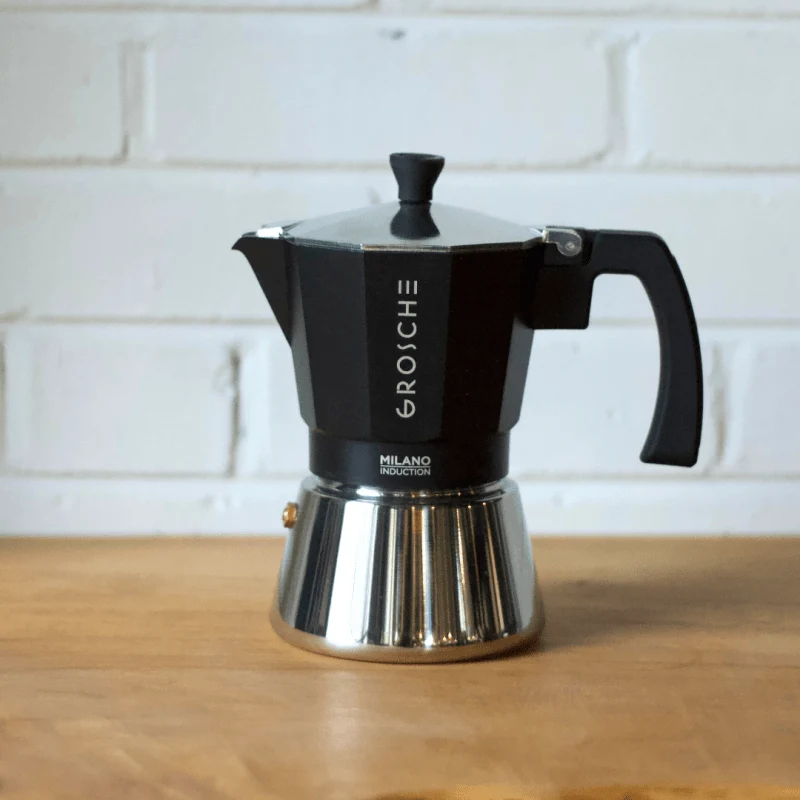 Cafetière moka Milano Induction de Grosche 6 tasses - Noir et Argent