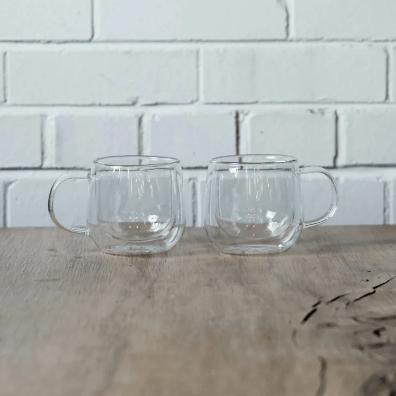 Ensemble de 2 Tasse Cappuccino en verre Grosche Fresno