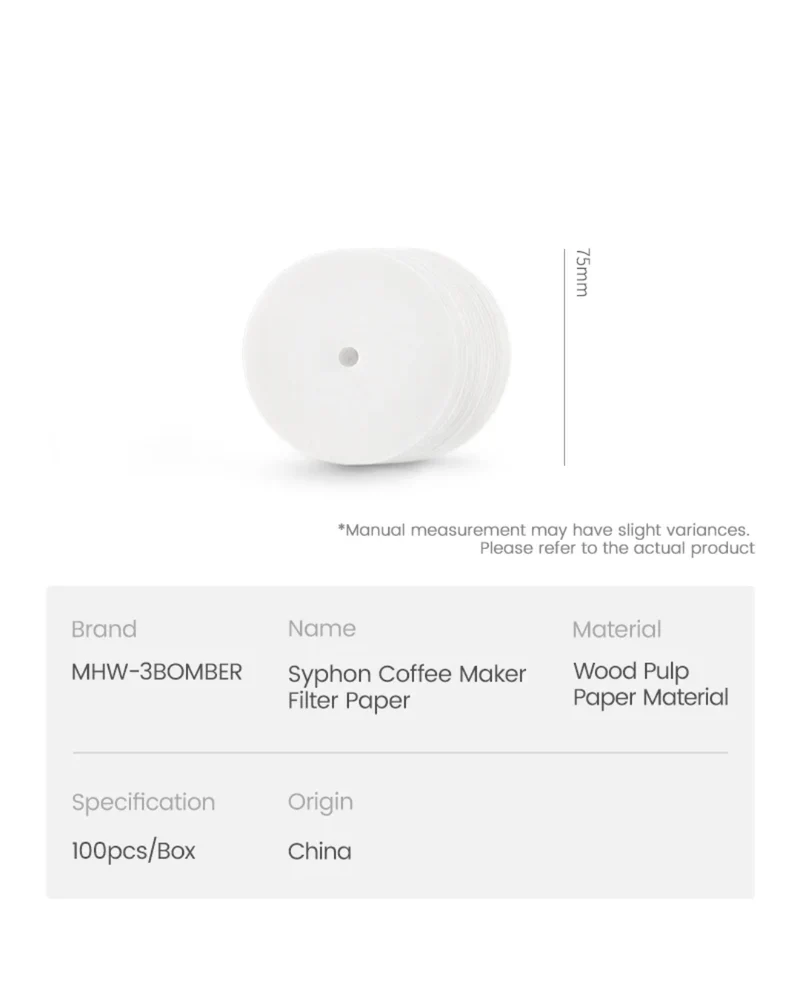 Syphon Pot Filter & Filter Paper - By MHW-3BOMBER