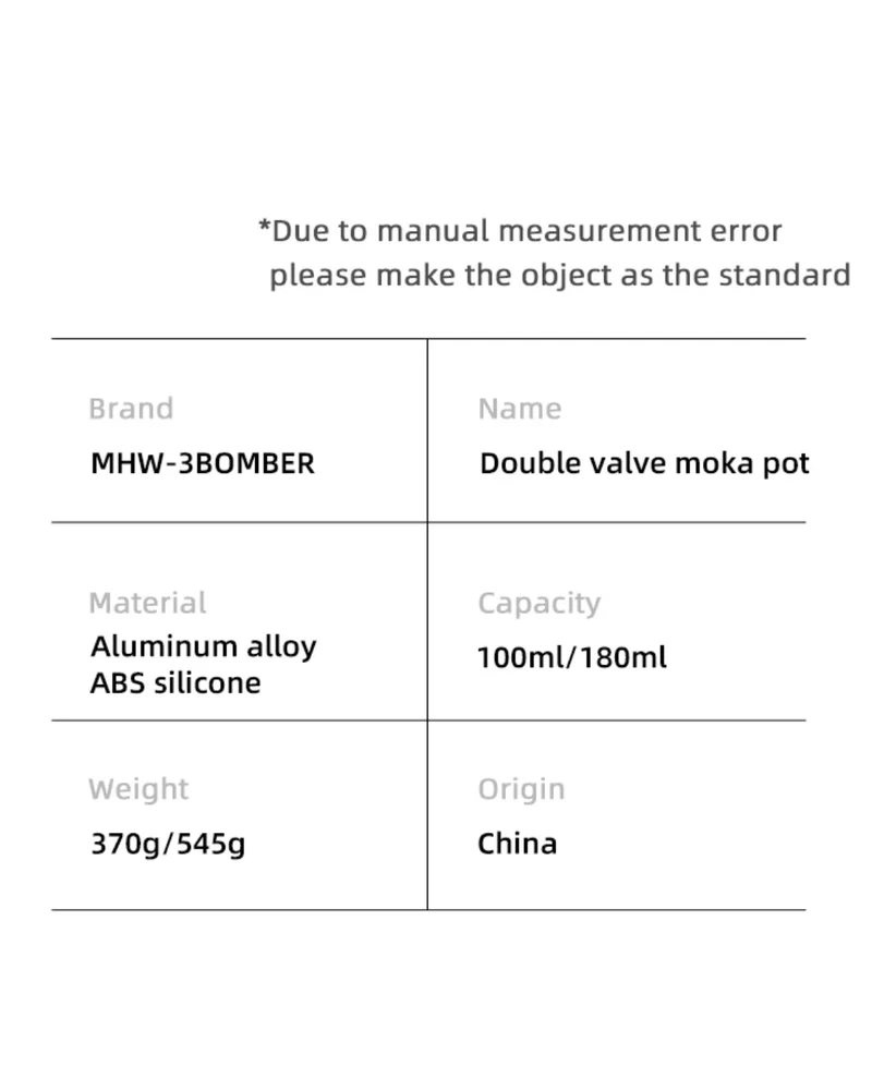 Double Valve Moka Pot – 100ml by MHW-3BOMBER