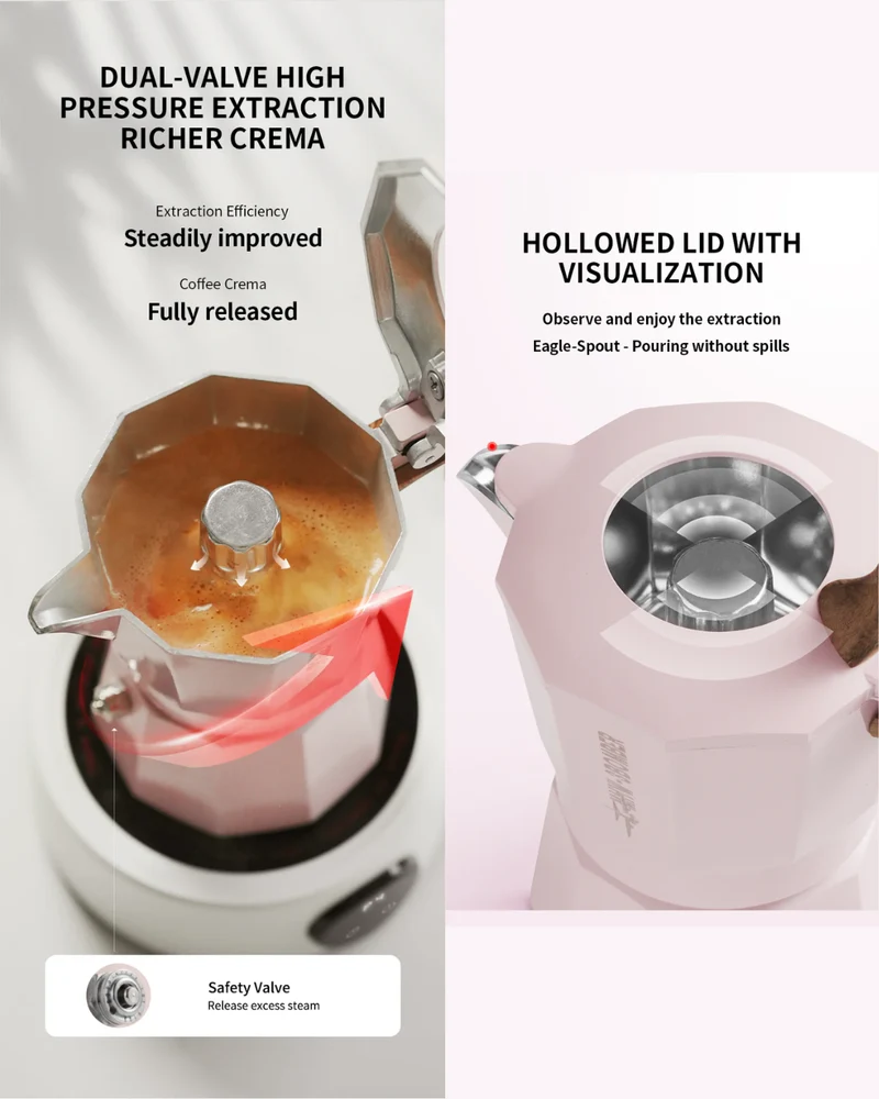 Double Valve Moka Pot – 100ml by MHW-3BOMBER