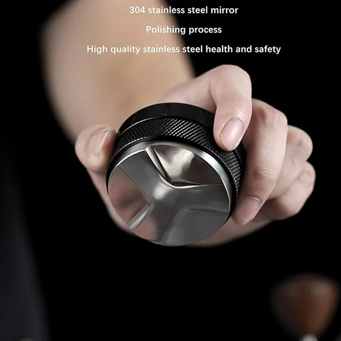 Barista Space - Distributor Tool Black with Wood