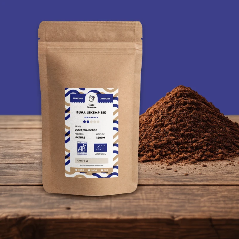 Café Moulu Ethiopie Buna Lekemp - Café Bonnac | Certifié Biologique - 100% Arabica