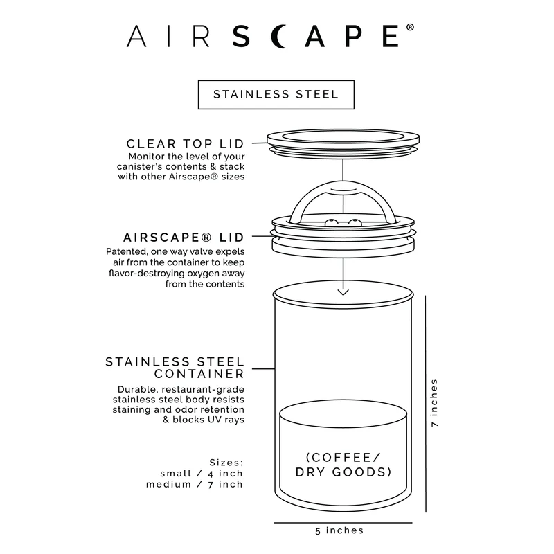 Ursae - Airscape contenant à café sous vide 1/2 lbs