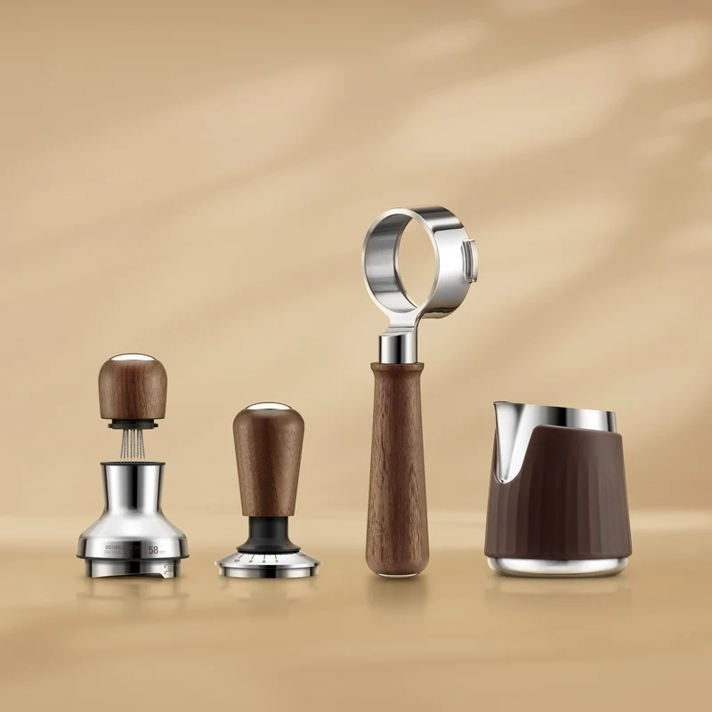Breville Porte-filtre sans fond Naked : 58 mm, acier inoxydable, poignée en noyer