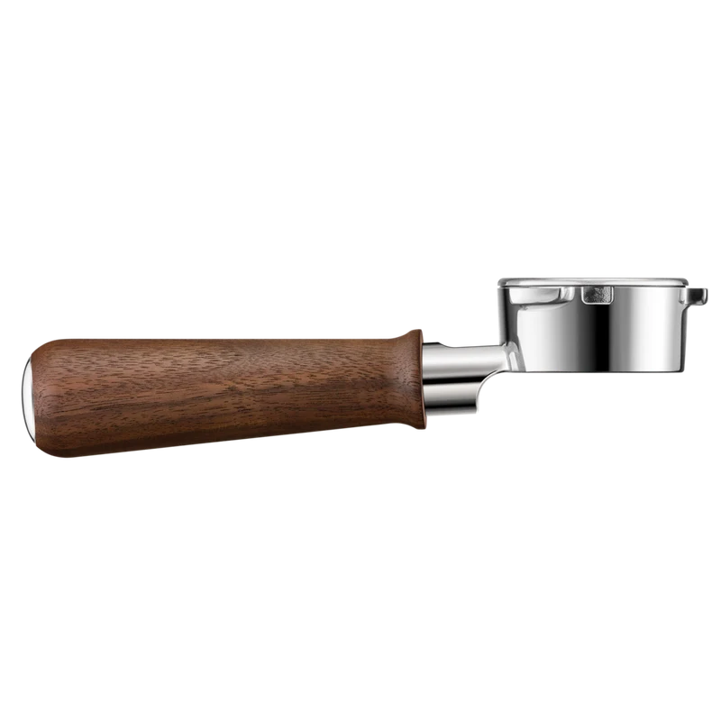 Breville Porte-filtre sans fond Naked : 54 mm, acier inoxydable, poignée en noyer