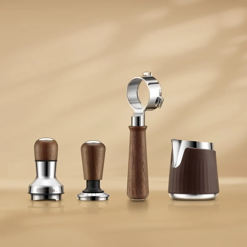 Breville Porte-filtre sans fond Naked : 54 mm, acier inoxydable, poignée en noyer