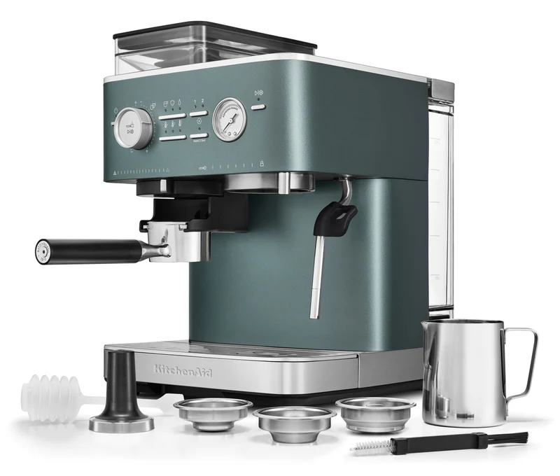 KitchenAid KES6551 — Machine à espresso semi-automatique avec moulin intégré, porte-filtre 58 mm, acier inoxydable