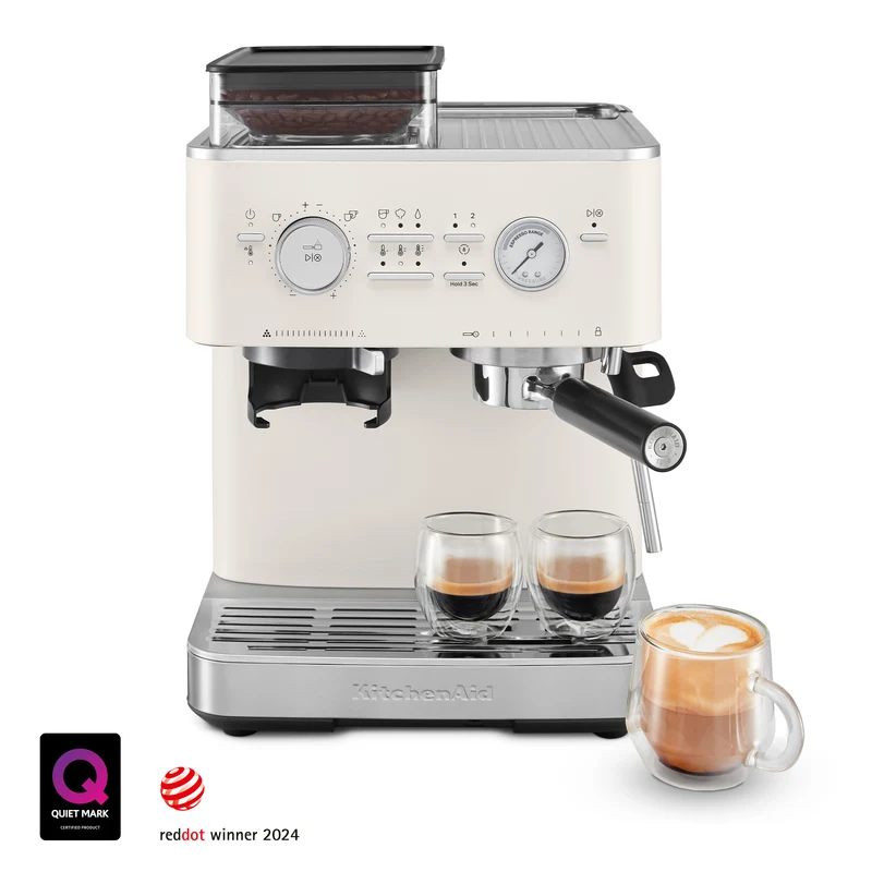 KitchenAid KES6551 — Machine à espresso semi-automatique avec moulin intégré, porte-filtre 58 mm, acier inoxydable
