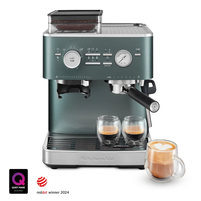 KitchenAid KES6551 — Machine à espresso semi-automatique avec moulin intégré, porte-filtre 58 mm, acier inoxydable