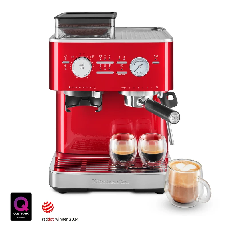 KitchenAid KES6551 — Machine à espresso semi-automatique avec moulin intégré, porte-filtre 58 mm, acier inoxydable