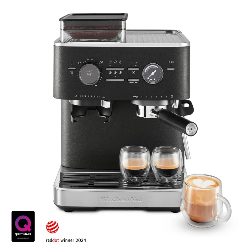 KitchenAid KES6551 — Machine à espresso semi-automatique avec moulin intégré, porte-filtre 58 mm, acier inoxydable
