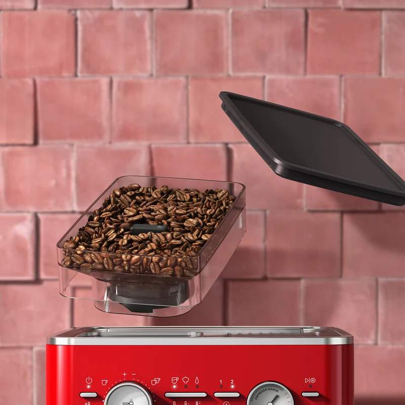 KitchenAid KES6551 — Machine à espresso semi-automatique avec moulin intégré, porte-filtre 58 mm, acier inoxydable