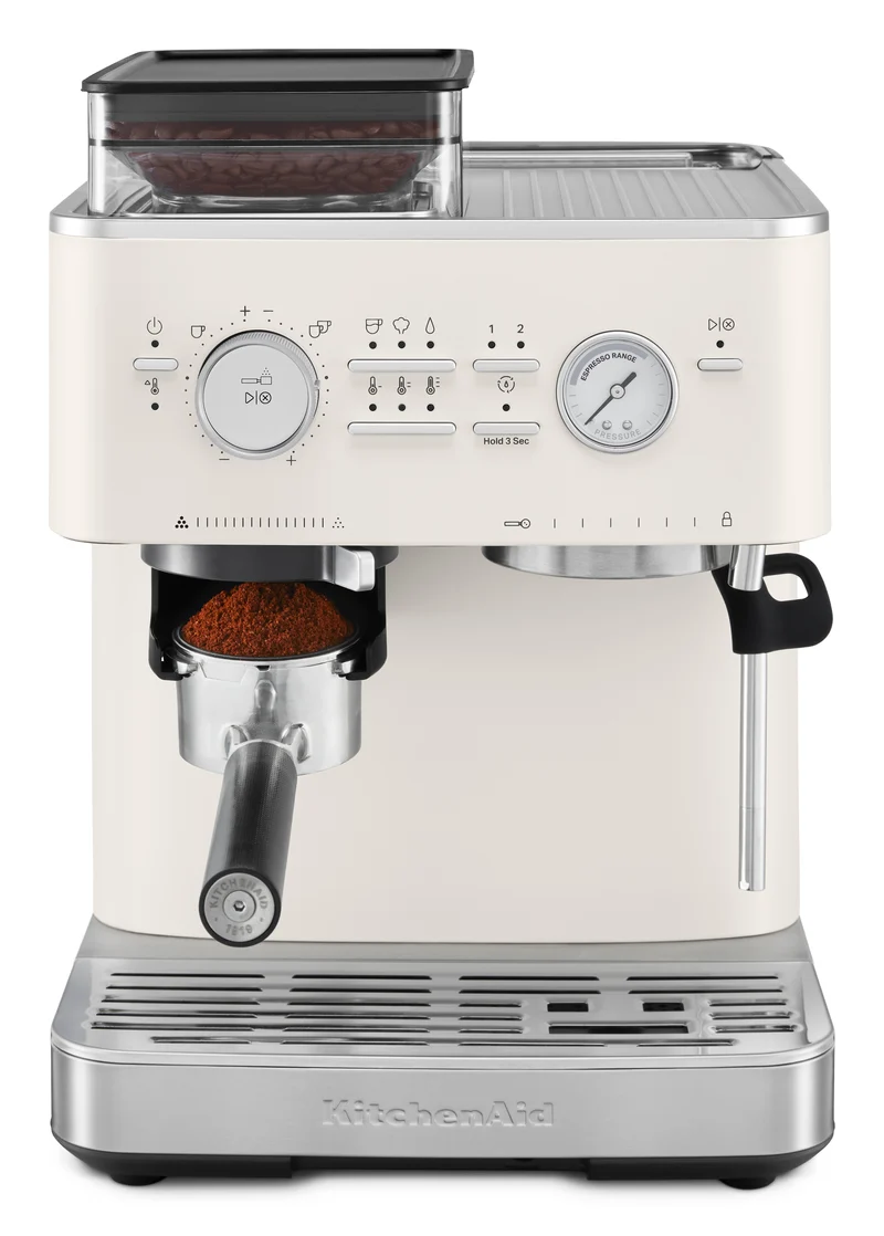 KitchenAid KES6551 — Machine à espresso semi-automatique avec moulin intégré, porte-filtre 58 mm, acier inoxydable