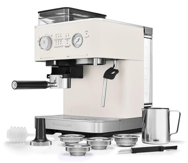 KitchenAid KES6551 — Machine à espresso semi-automatique avec moulin intégré, porte-filtre 58 mm, acier inoxydable