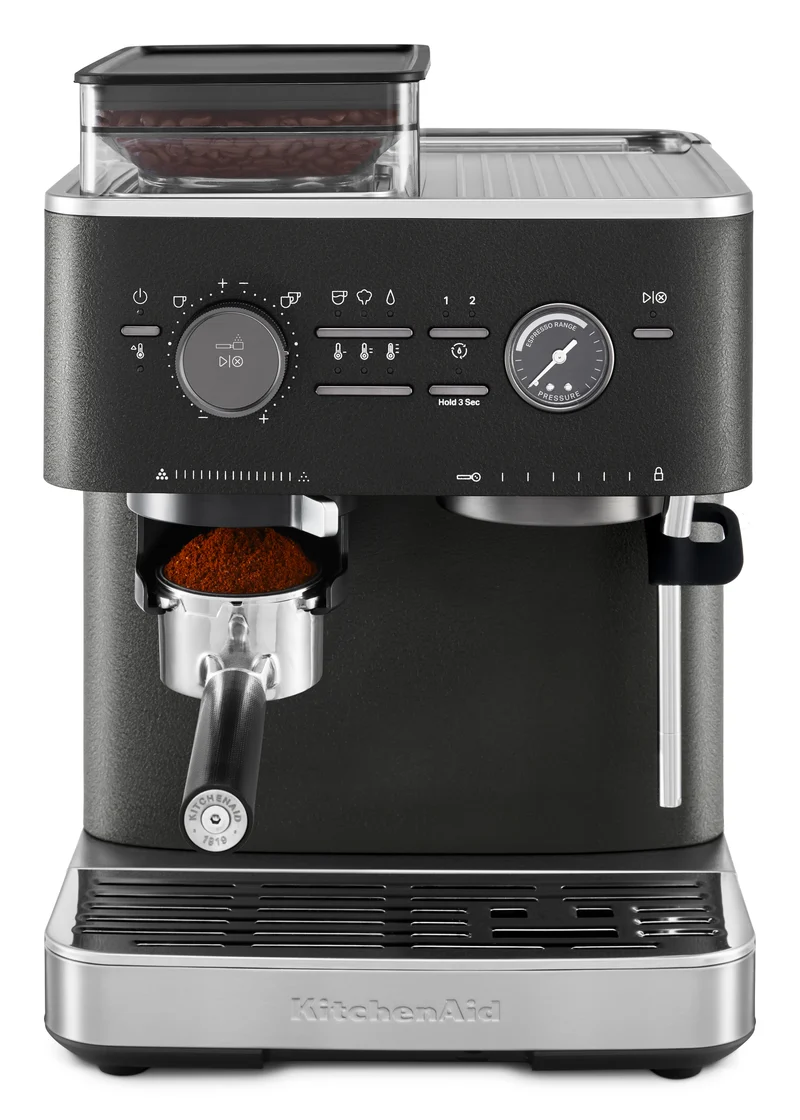 KitchenAid KES6551 — Machine à espresso semi-automatique avec moulin intégré, porte-filtre 58 mm, acier inoxydable