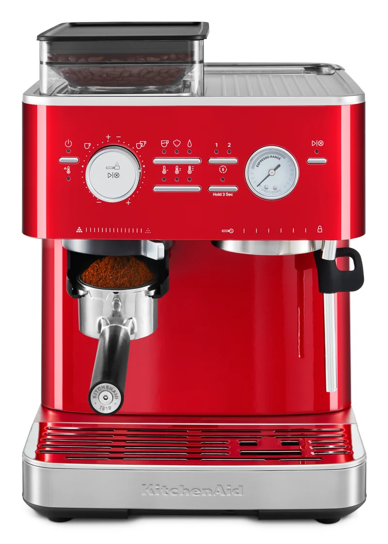KitchenAid KES6551 — Machine à espresso semi-automatique avec moulin intégré, porte-filtre 58 mm, acier inoxydable