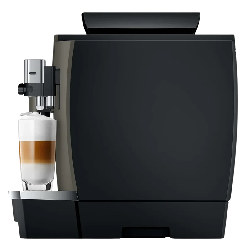 Jura W8 Dark Inox : machine à café automatique professionnelle, broyeur P.A.G.2, connexion MDB