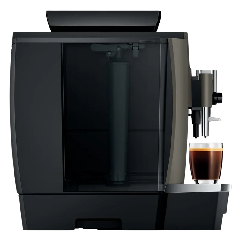 Jura W8 Dark Inox : machine à café automatique professionnelle, broyeur P.A.G.2, connexion MDB