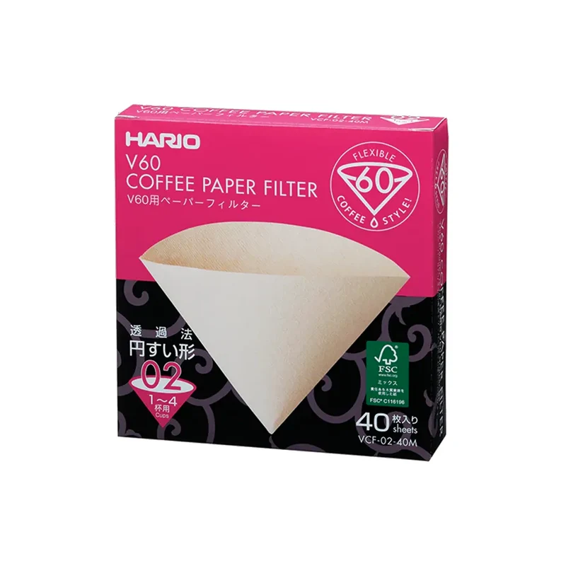 40 Filtres Naturels VCF02 - 1 à 4 Tasses | Hario