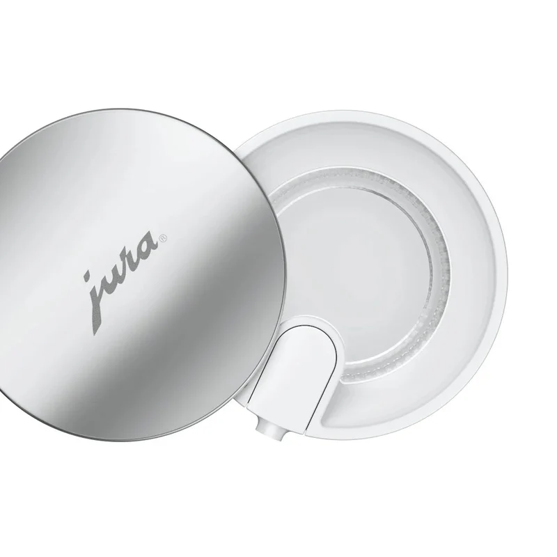 Jura Carafe à lait en verre 0,5 L : couvercle pivotant en acier inoxydable, adaptateurs silicone inclus