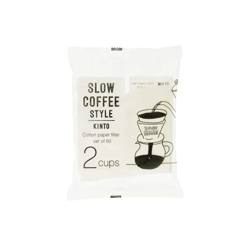 60 Filtres Coniques Blanc - 2 Tasses | Kinto