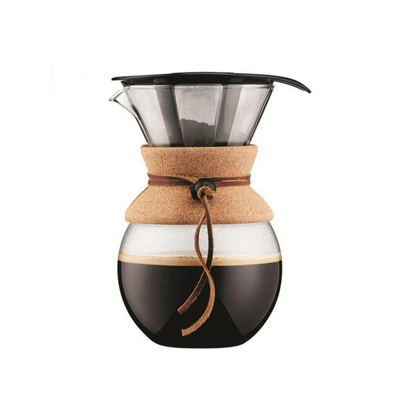 Cafetière Pour Over Liège et Cuir - 1 L | Bodum