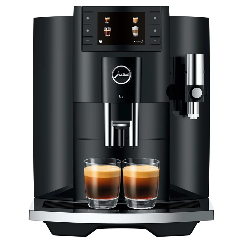 Jura E8 : machine à espresso super-automatique, moulin conique P.A.G.2, réservoir 1,9 L | Carte-cadeau de 150 $ incluse