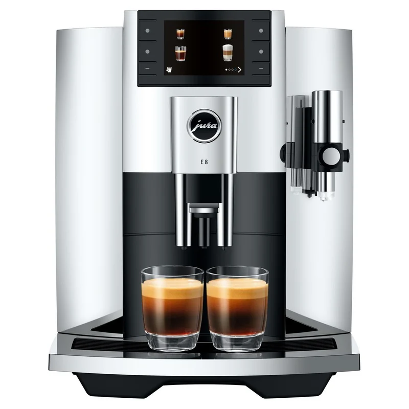 Jura E8 : machine à espresso super-automatique, moulin conique P.A.G.2, réservoir 1,9 L | Carte-cadeau de 150 $ incluse