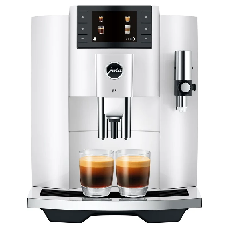 Jura E8 : machine à espresso super-automatique, moulin conique P.A.G.2, réservoir 1,9 L | Carte-cadeau de 150 $ incluse