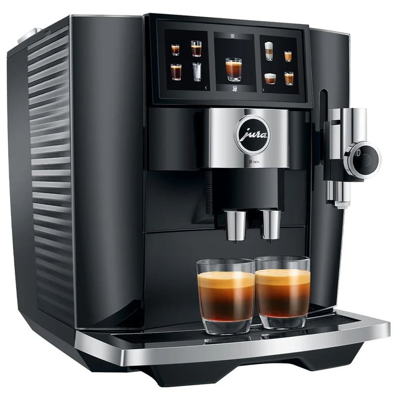 Jura J8 Twin : machine à café automatique à double broyeur, écran tactile Panorama, 31 spécialités