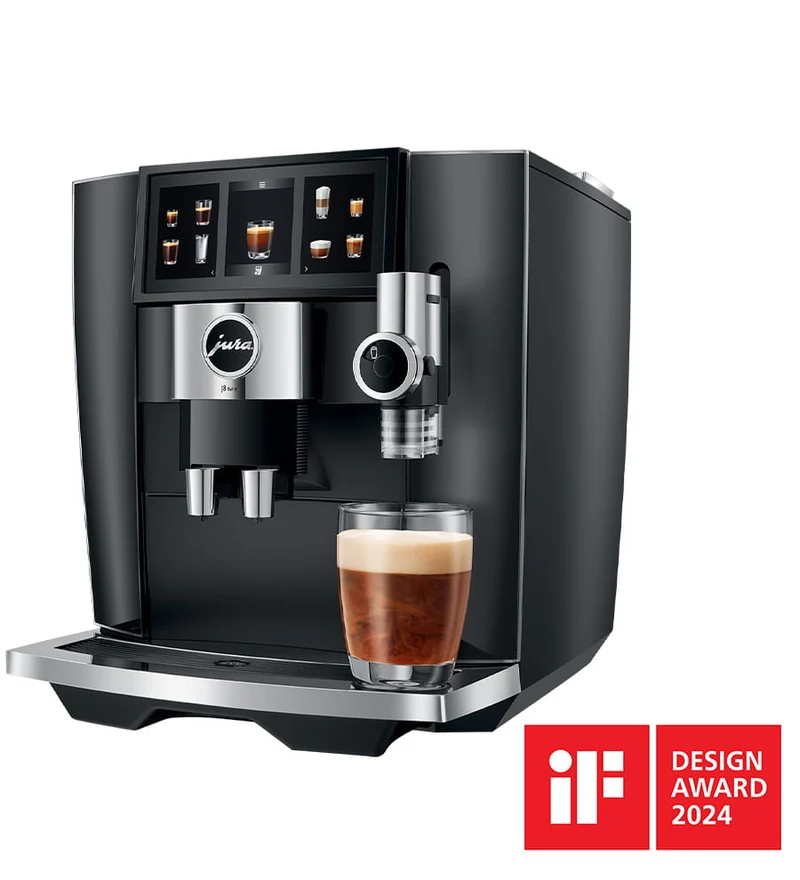 Jura J8 Twin : machine à café automatique à double broyeur, écran tactile Panorama, 31 spécialités