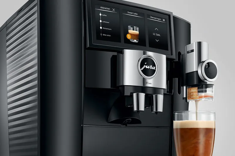 Jura J8 Twin : machine à café automatique à double broyeur, écran tactile Panorama, 31 spécialités
