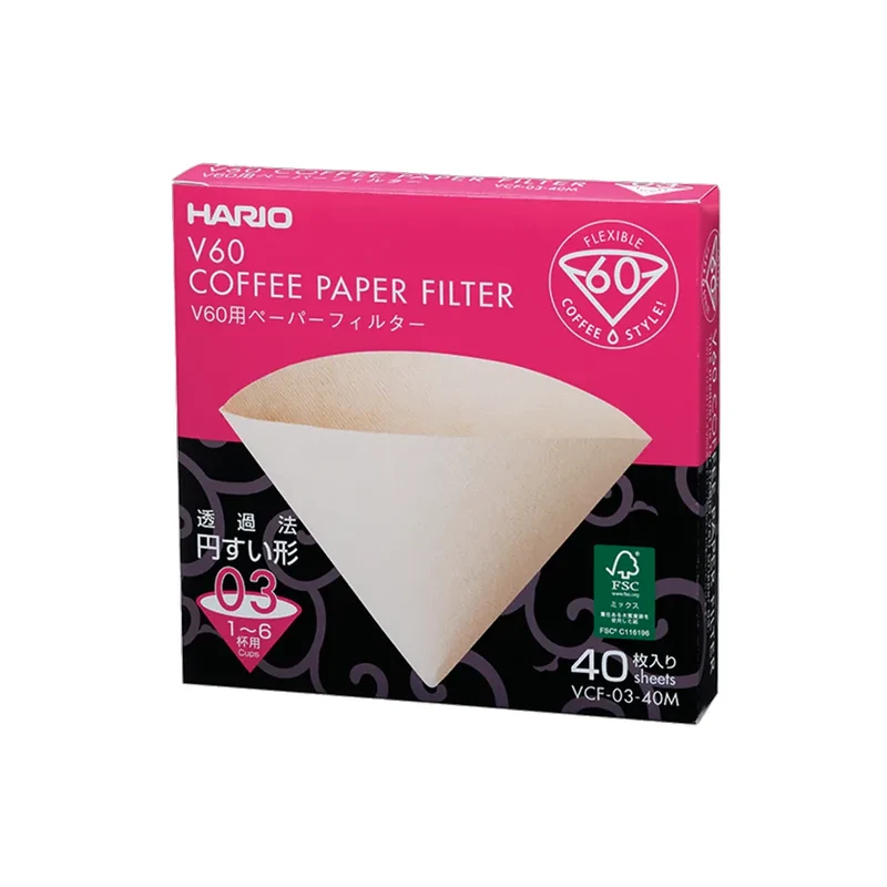 40 Filtres Naturels VCF03-40M - 6 Tasses | Hario