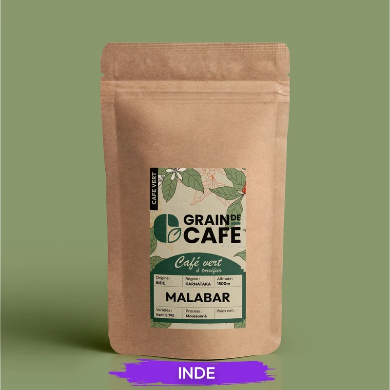 Café Vert Moussonné Inde Malabar - 1 Kg | 100% Arabica