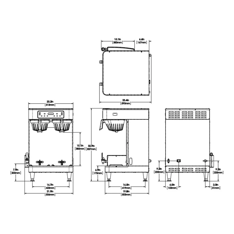 Bunn ICB Twin SH — Cafetière double série Infusion à serveurs Soft Heat®