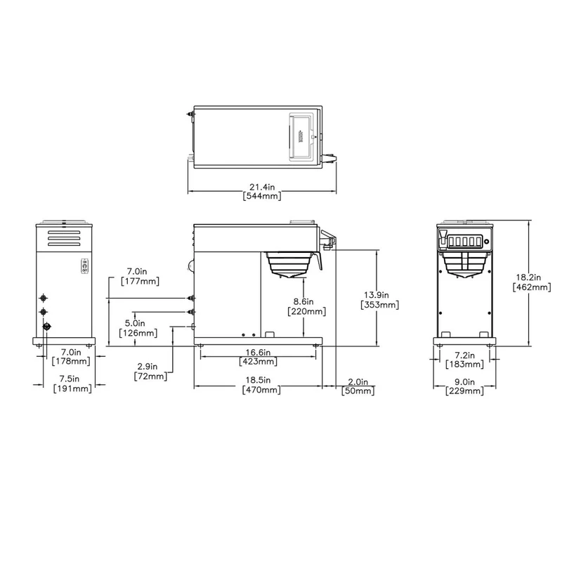 Bunn CWTF-DV-TC — Cafetière automatique compacte double tension, carafe thermique